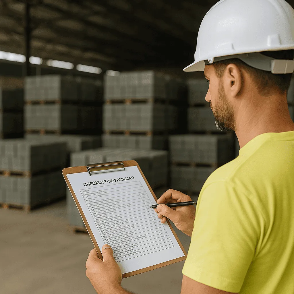 Checklist operacional para fábricas de blocos